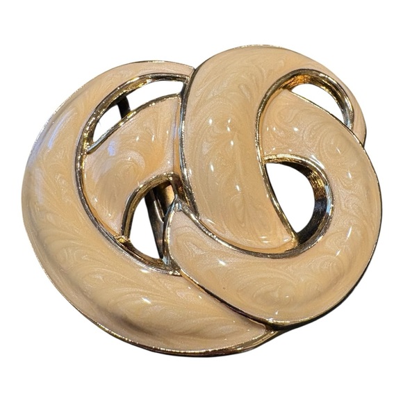 Vintage Enamel Belt Buckle Lot – Baylor USA Swirled Beige + Black Gold-Tone J11 main image 6